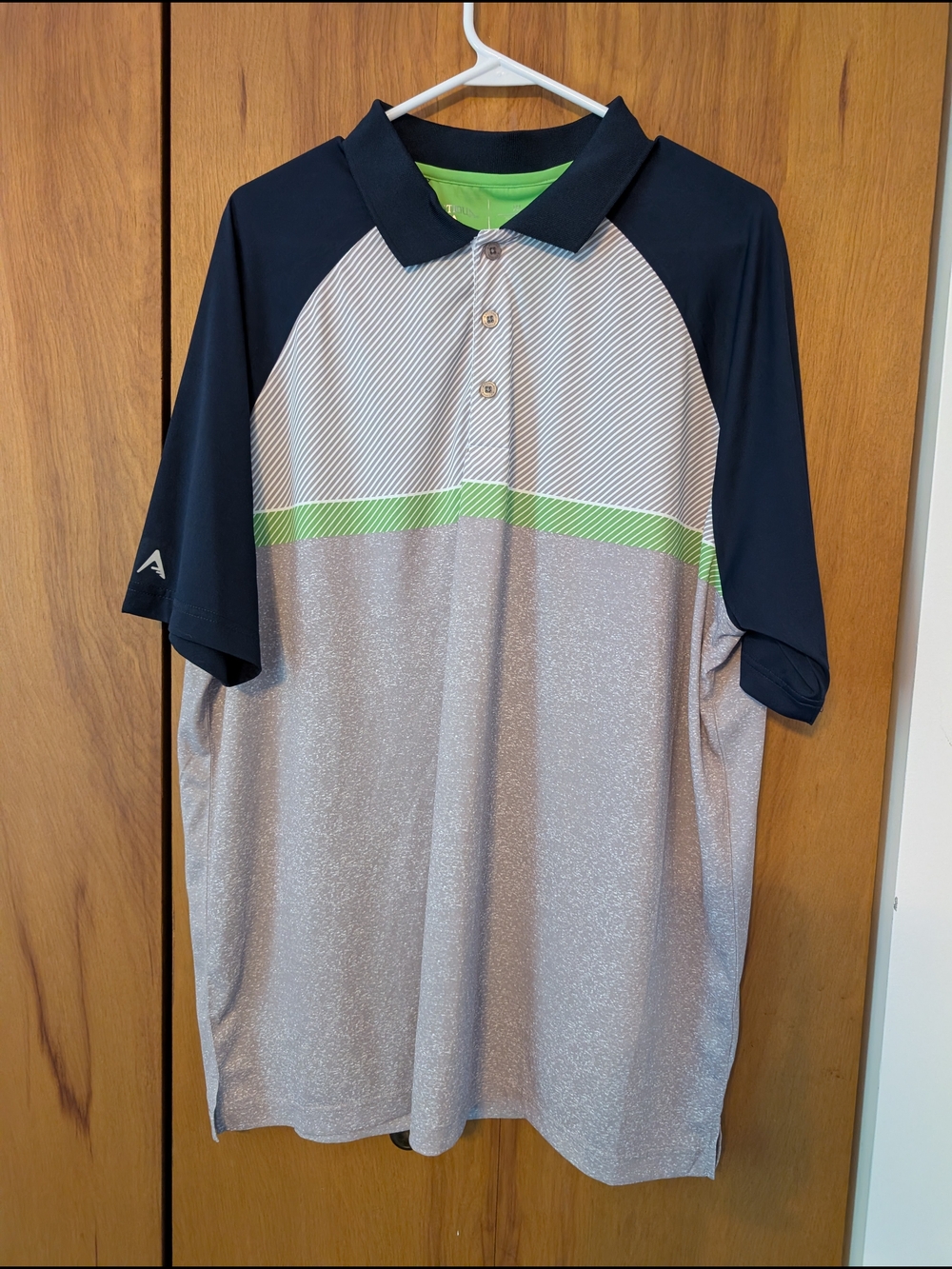 Antigua Men's Polo in Navy, Gray & Lime Green Size XL